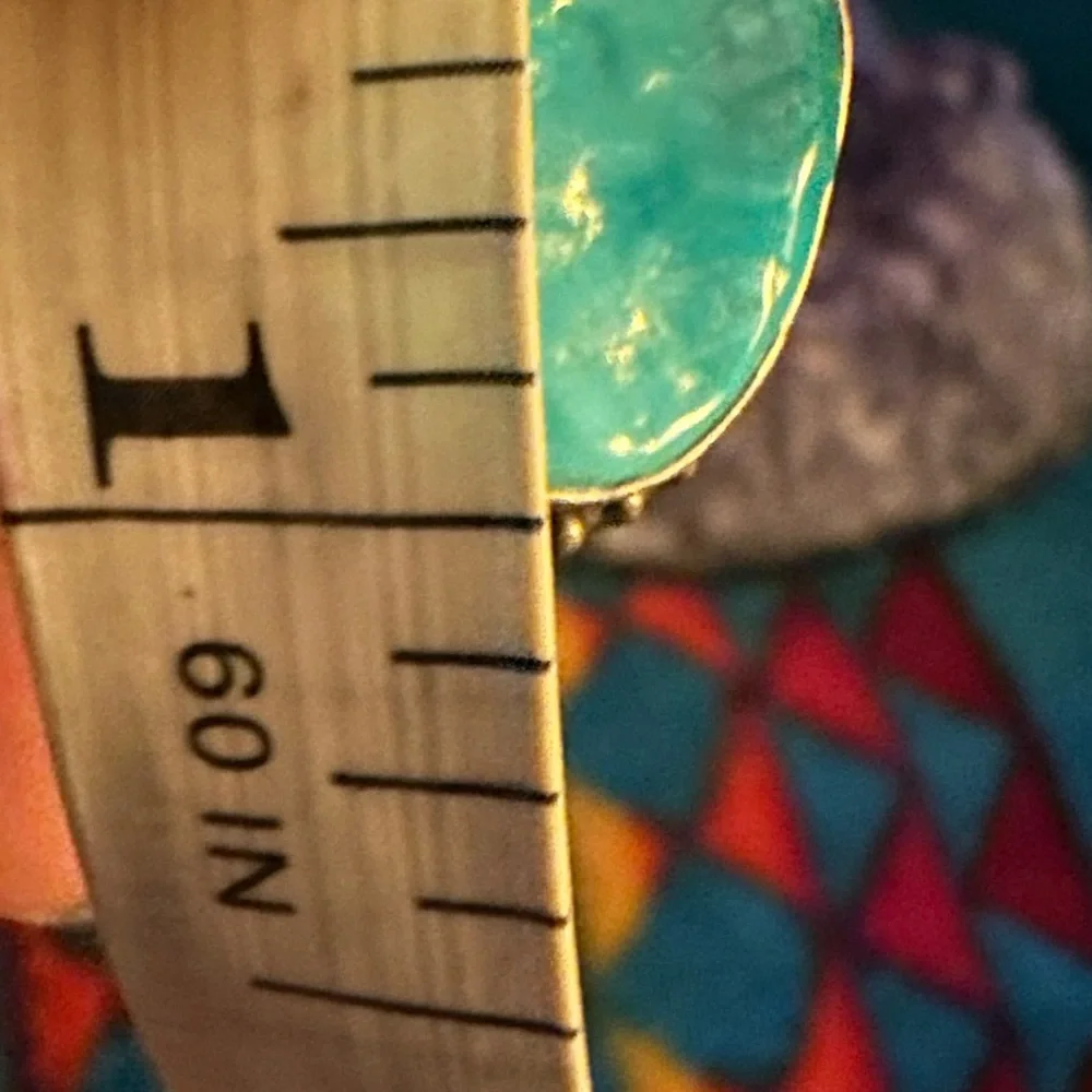 Turquoise Sterling Silver Leaf Ring - Picture 7 of 7